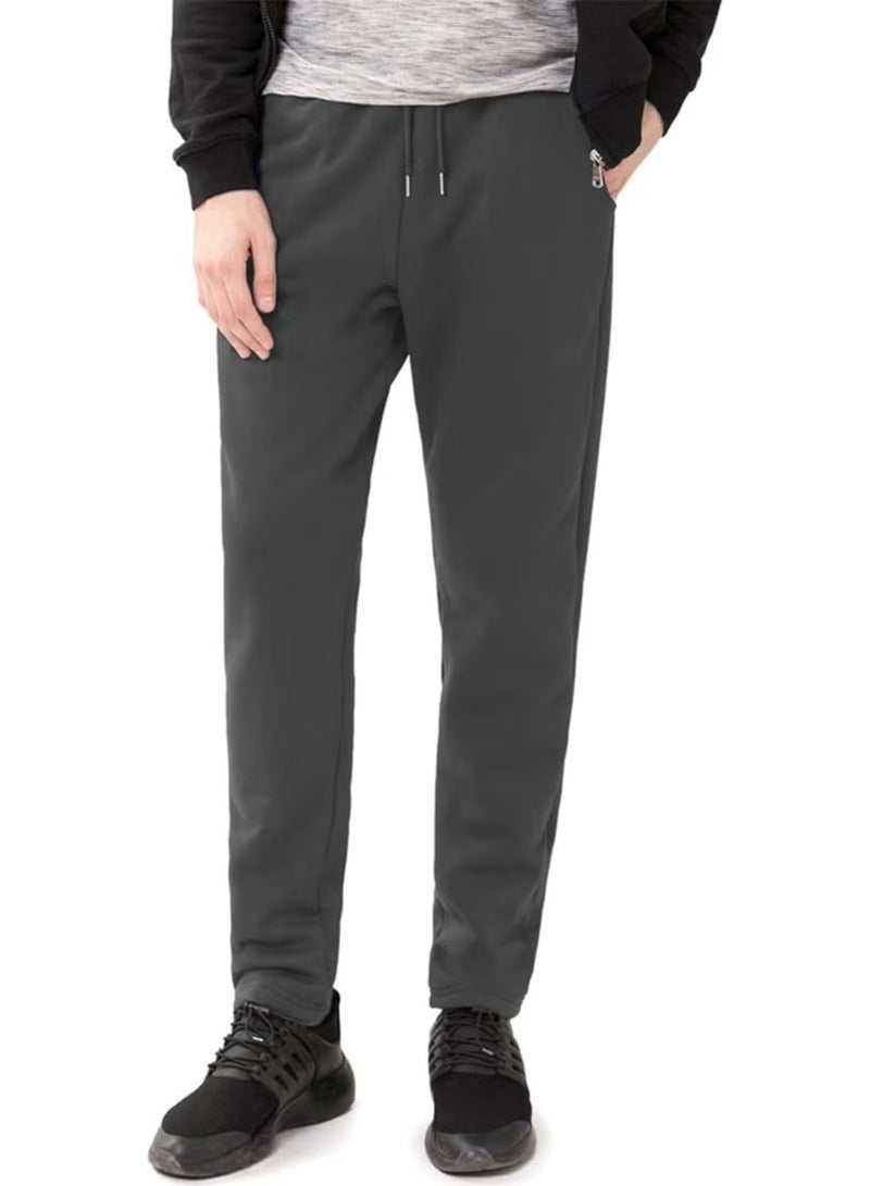 Men's Ultra Thermal Winter Sherpa Lined Active Running Normal Leg Jogger Sweatpants - Image 2